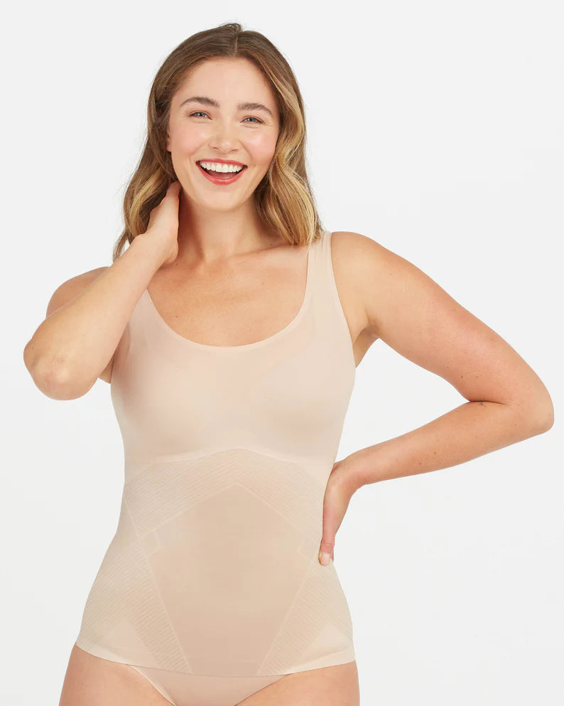 Spanx 10235R Champagne Beige Open Bust Bodysuit with Legs