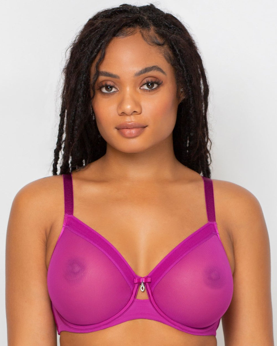 Victoria's Secret Curvy Couture Sheer Mesh Full-Coverage Unlined Underwire  Bra Pink Size 34 G / DDDD - $25 (37% Off Retail) New With Tags - From Amanda