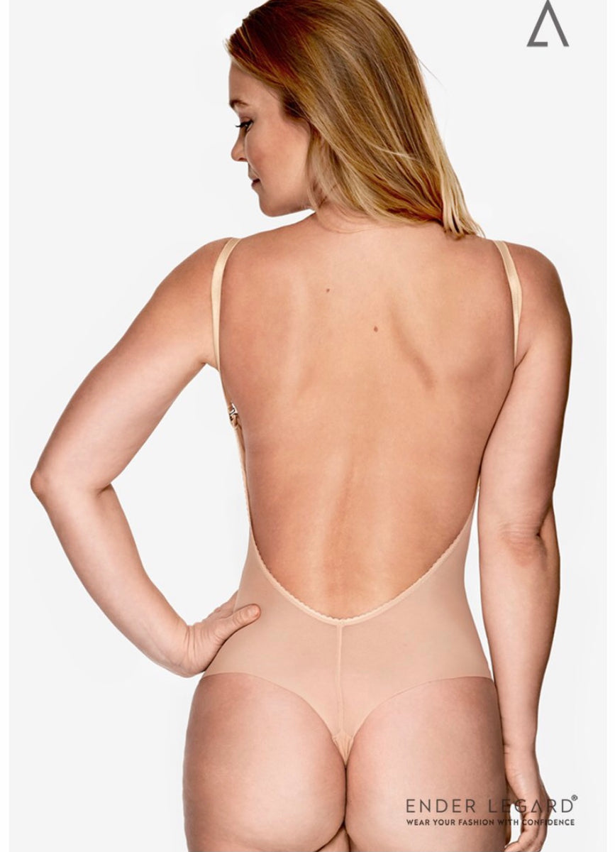 Women Sexy Lace Tummy Control Bodysuit Backless Padded Bra Body