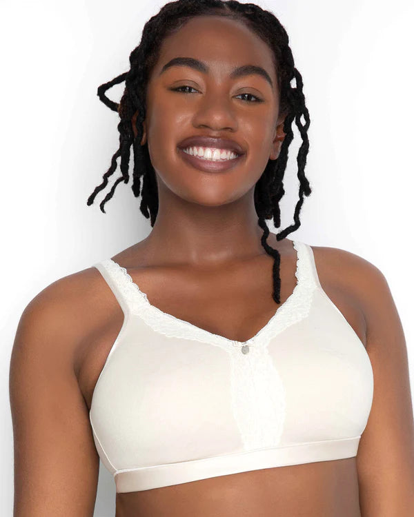 Curvy Couture Natural Luxury Cotton Unlined Wire-Free Bra 1010