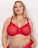 CURVY COUTURE 1311 SHEER MESH FULL COVERAGE UNLINED UNDERWIRE BRA - Bra Tenders NYC