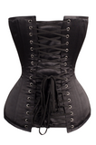 LONG LINE BLACK SATIN EXPERT WAIST TRAINING OVERBUST CORSET WT-122 - Bra Tenders NYC