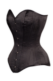 LONG LINE BLACK SATIN EXPERT WAIST TRAINING OVERBUST CORSET WT-122 - Bra Tenders NYC