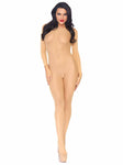 LEG AVENUE COVER ME LONG SLEEVE, LOW BACK BODYSTOCKING STYLE 8297