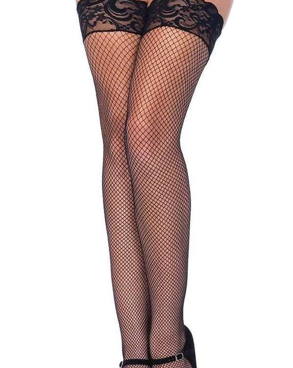 Women's Plus Size Nude Fishnet Pantyhose with Back Seam