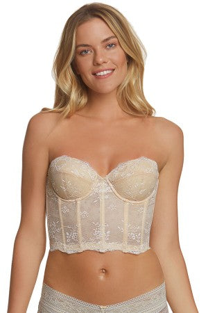 Plunge Bustier in Nude (Strapless Corset) - Fine Lines Lingerie