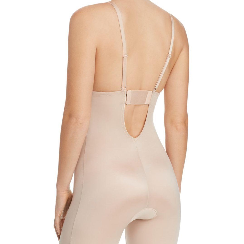 SPANX Suit Your Fancy Plunge Low-Back Mid-Thigh Bodysuit Champagne