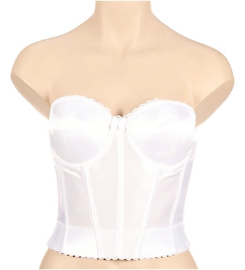 Va Bien Women's Vintage Strapless Low Back Longline Bra 506 42B White at   Women's Clothing store: Bras